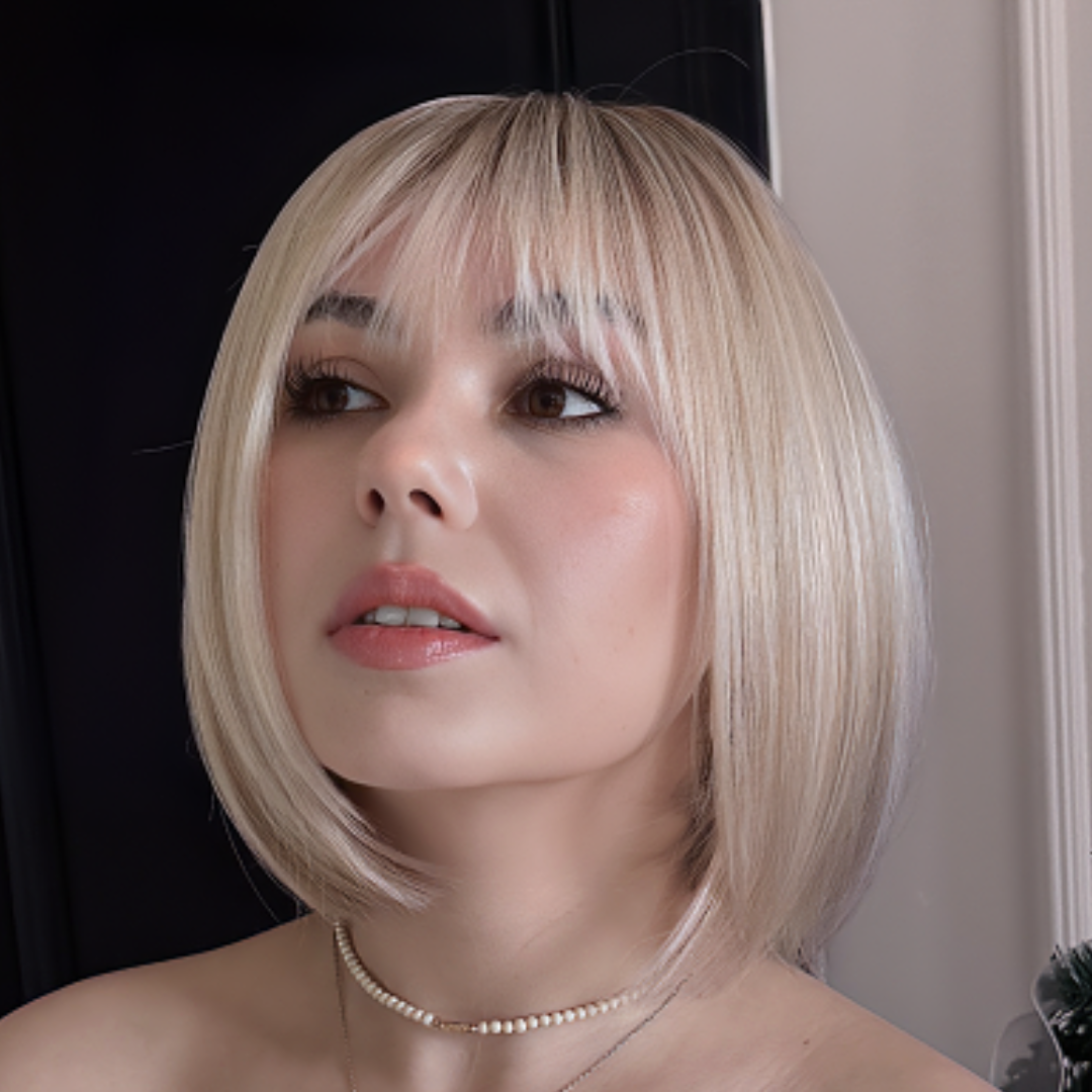 Perla - Wigyy Daily Use Bob Elegant Wig with Bang