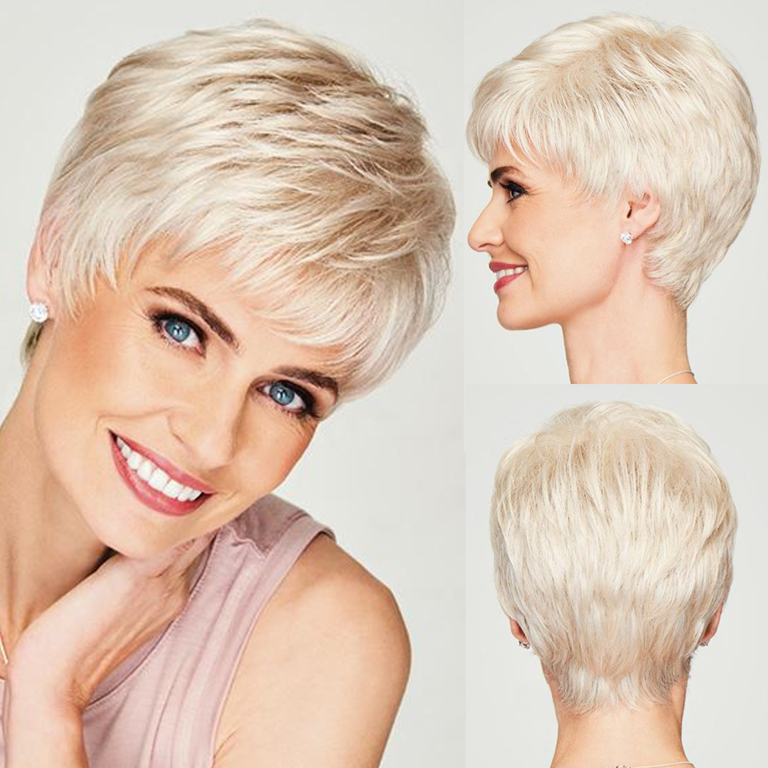 Gertrude - Wigyy Daily Use Grey Pixel Cut Elegant Wig