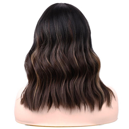 Wavy Brown Blonde Bob Mini Lace Front Wig