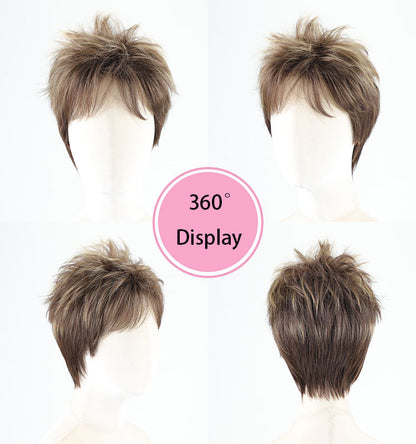 Doris - Pixie Boy Grey Short Synthetic Wigs
