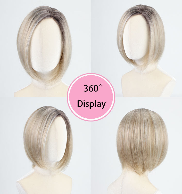 Estelle - Wigyy Mono-Front Blonde Highlighted Lightweight Breathable Bob