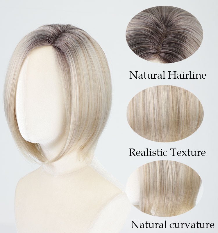 Estelle - Wigyy Mono-Front Blonde Highlighted Lightweight Softly Bob