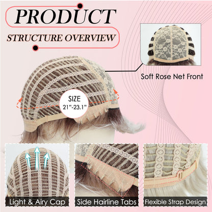 Tamsin - Short Ombre Blonde Pixie Cut Wigs