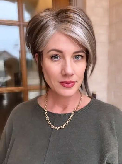 Reese |Short Grey Daily Use Wigs for Women