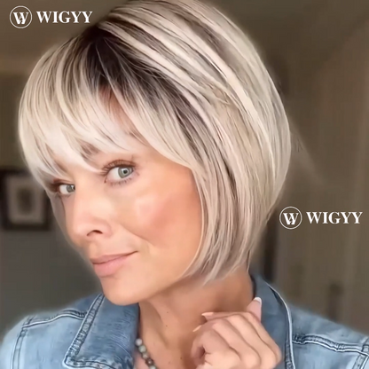 Perla - Wigyy Blonde Bob Elegant Wig with Bang