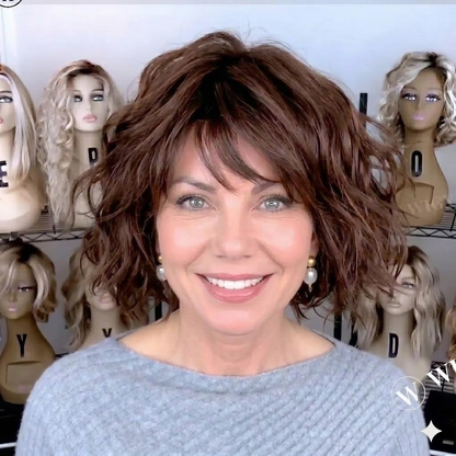 Irene - Effortless Beachy Waves Bob with Sweeping Fringe