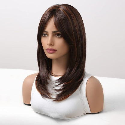 Synthetic Long Wigs  Hair with Bangs for Daily Use