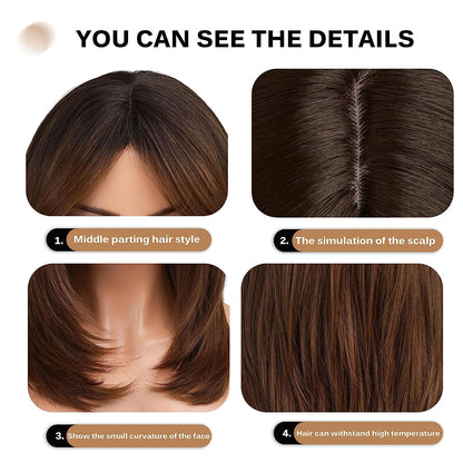 Synthetic Long Wigs  Hair with Bangs for Daily Use