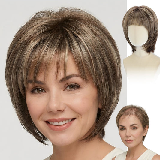 Alma - Short Brown Wigs for Women