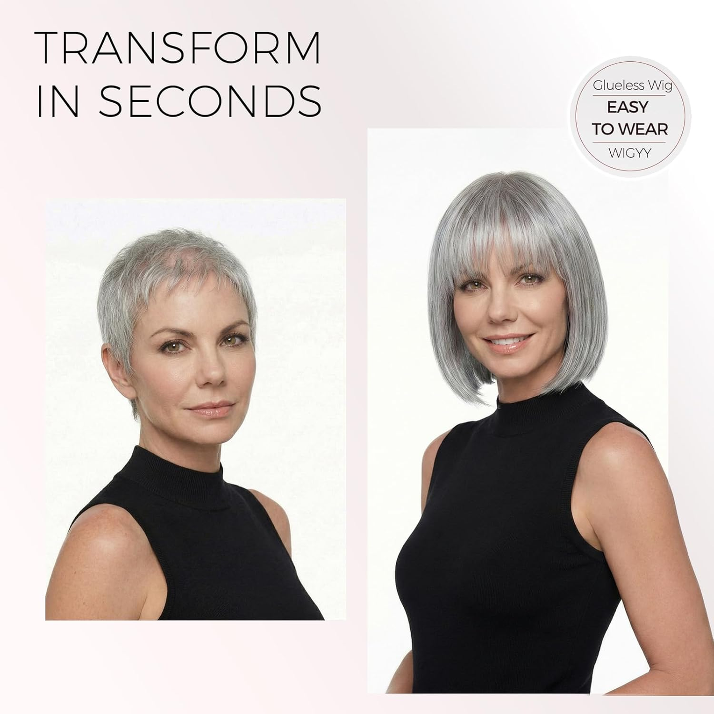 Perla - Wigyy Cutest Grey Bob Elegant Wig with Bang