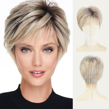 Tamsin - Natural Layered Pixie with Wispy Fringe - Rich Auburn Brown