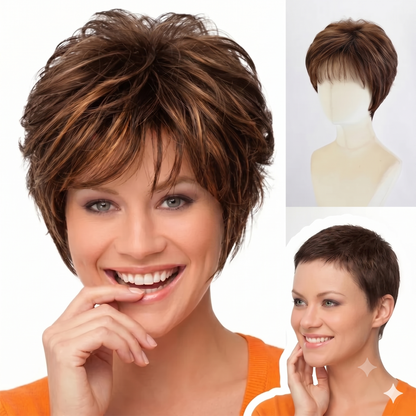 Aria - Short  Highlighted Elegant Wigs for White Women