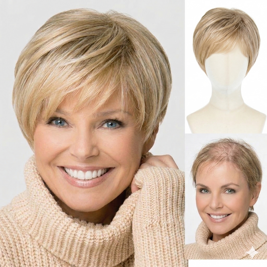 Alice  - Wigyy Short Ombre Beige Layered Wigs for Women