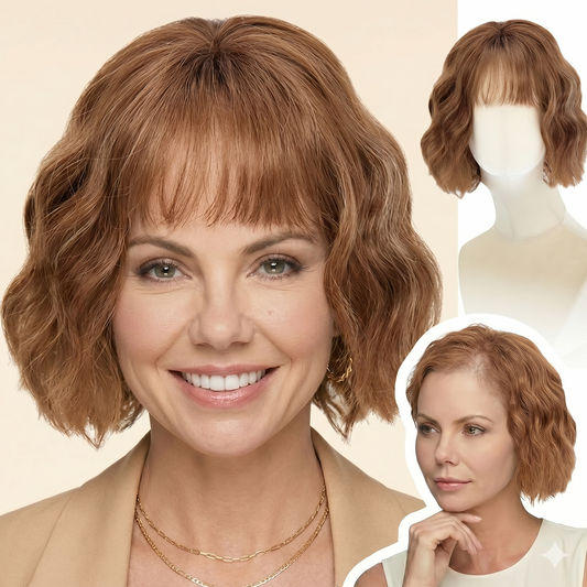 Bernice - Wigyy Wave Bob Breathable Elegant Wig with Bang