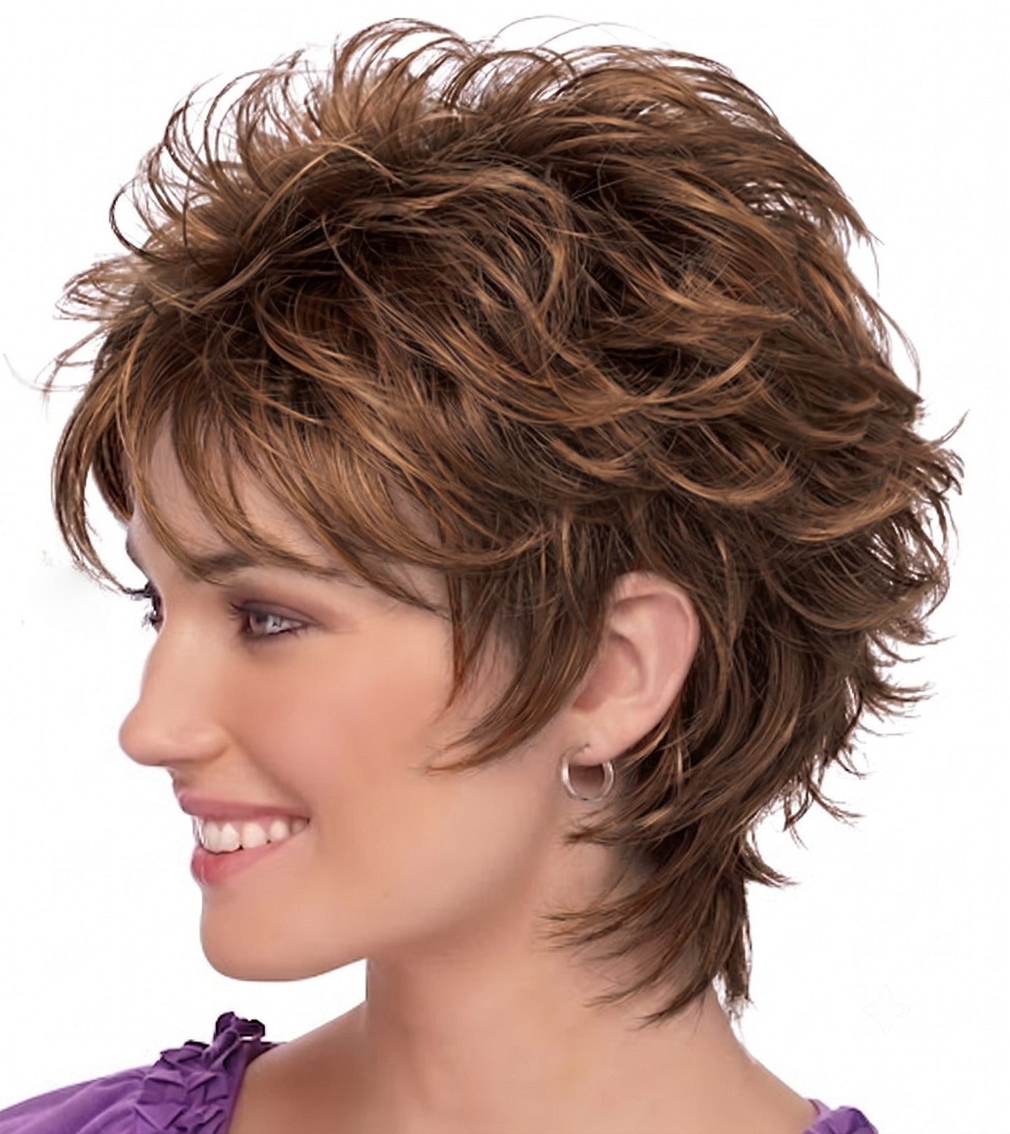 Harriet - Textured Feathered Shag  Voluminous Pixie Wig