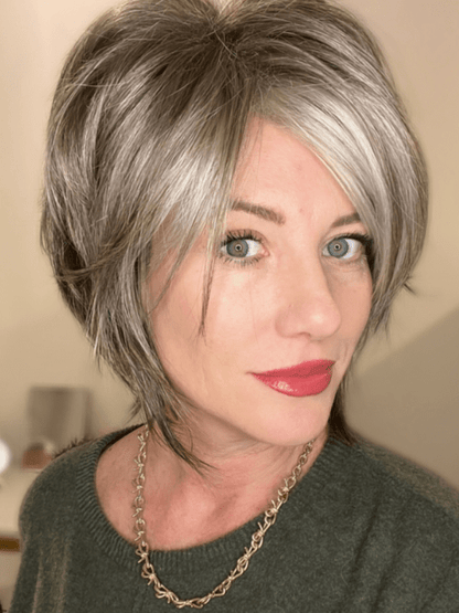 Reese |Short Grey Daily Use Wigs for Women