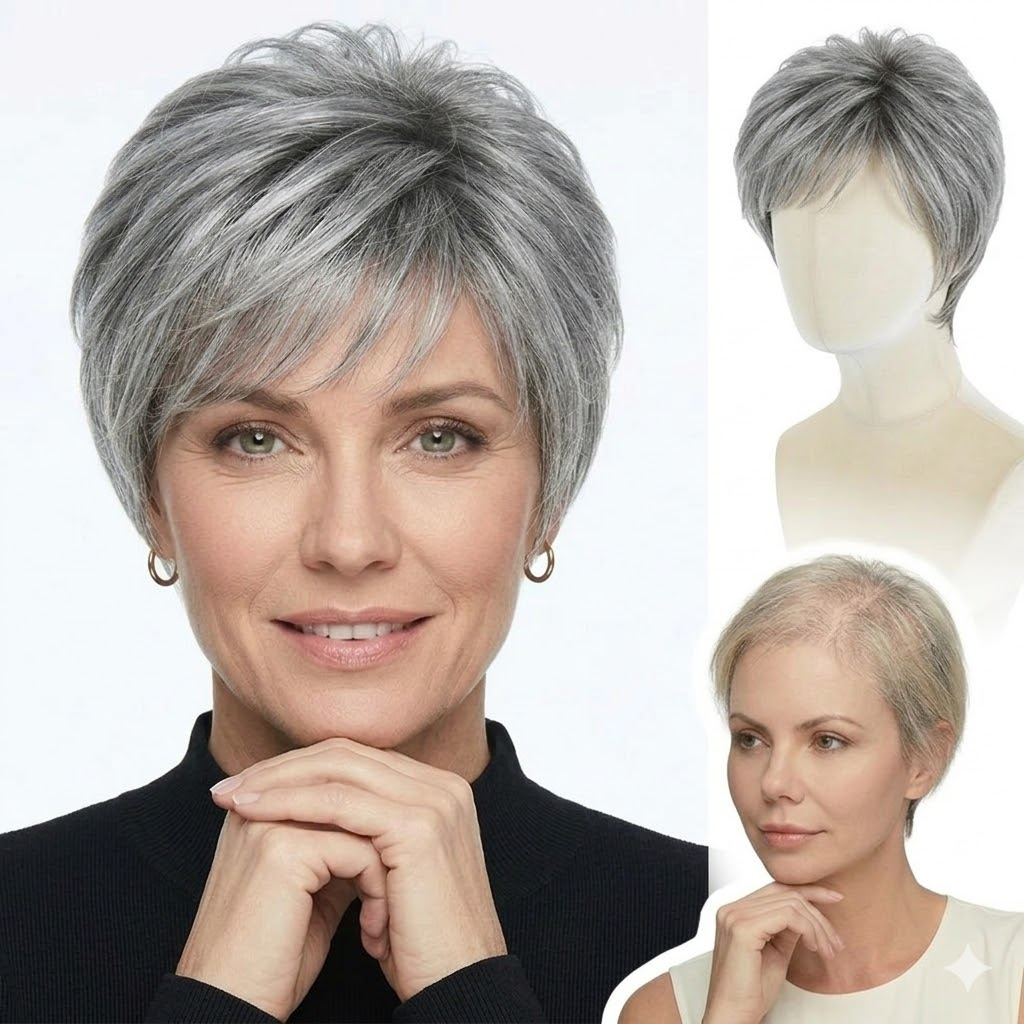 Tamsin | Natural Voluminous Pixie with Wispy Fringe