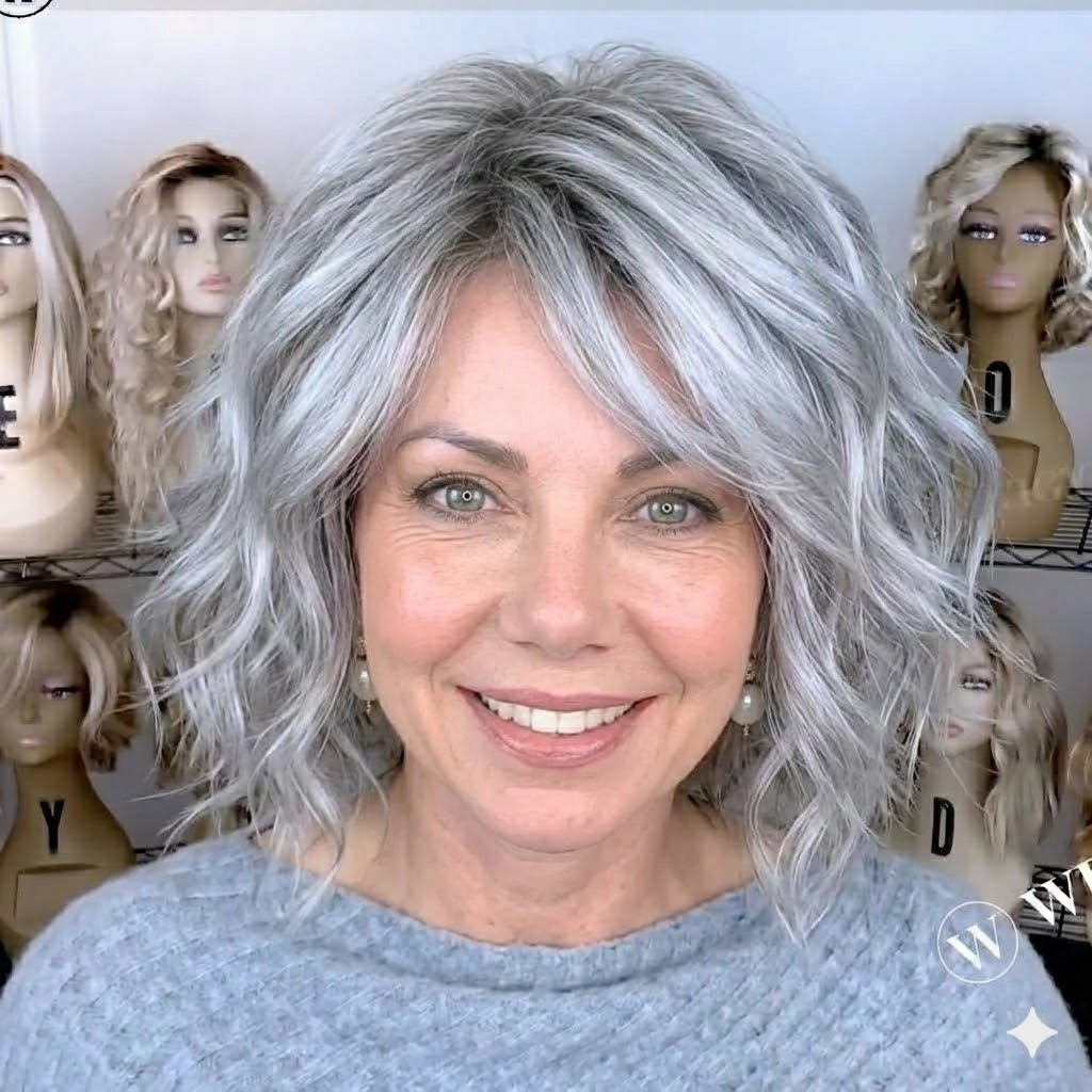Irene - Effortless Beachy Waves Bob with Wispy Fringe