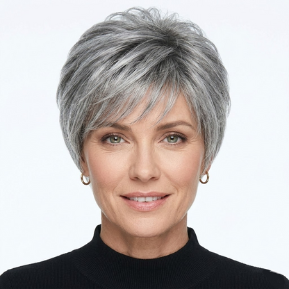 Tamsin | Natural Voluminous Pixie with Wispy Fringe