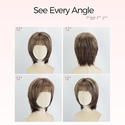 Alma - Short Brown Wigs for Women