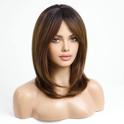 Synthetic Long Wigs  Hair with Bangs for Daily Use