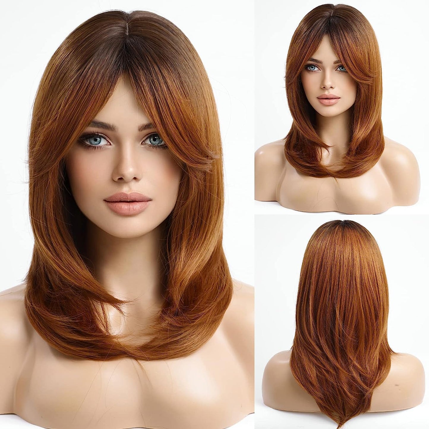 Synthetic Long Wigs  Hair with Bangs for Daily Use