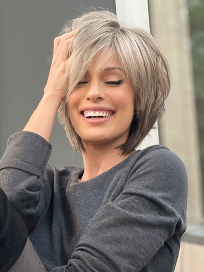 Reese |Short Grey Daily Use Wigs for Women