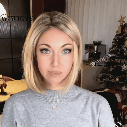 Theodora - Wigyy Daily Use Ash Blonde Layered Bob Wigs